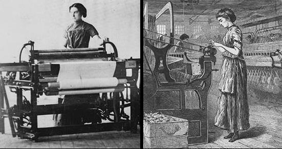 girls working in the Lowell Mills