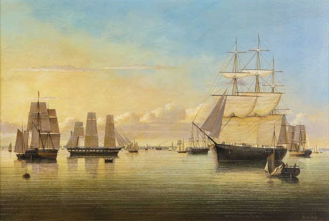 clipper ships in Boston Harbor