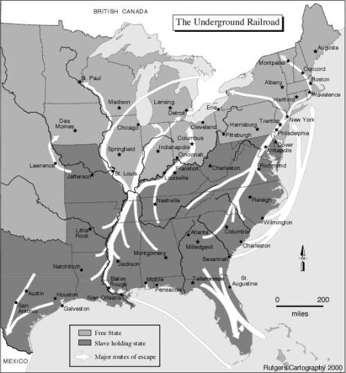 routes fugitive slaves traveled to the North