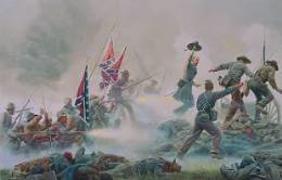 Mort Kunstler painting depicting General Armistead leading his men in Pickett's Charge