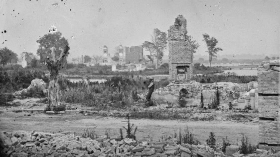 town of Hampton after being burned by Confederates